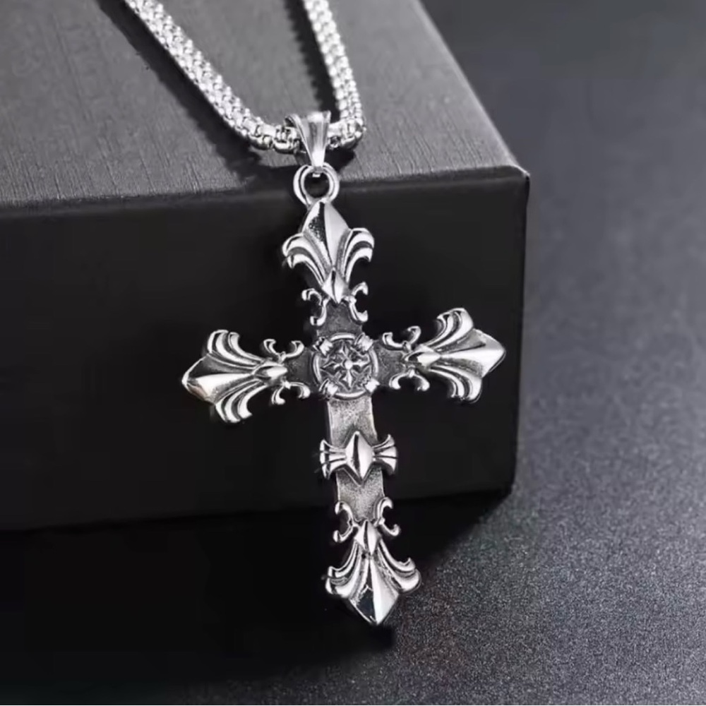 Silver Cross Pendant Necklace